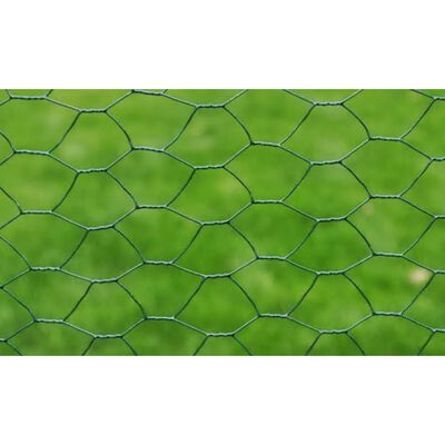 vidaXL Kanaverkko galvanoitu PVC pinnoitteella 25x0,5 m vihreä