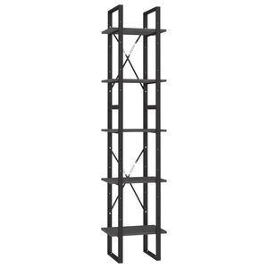 vidaXL 5-tasoinen kirjahylly harmaa 40x30x175 cm m&auml;nty