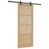 vidaXL Liukuovi Luonnollinen ja musta 86 x 211 cm T&auml;ysi m&auml;nty