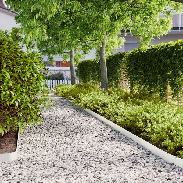 vidaXL Nurmikon reunalistat 10 kpl valkoinen kylm&auml;valssattu ter&auml;s