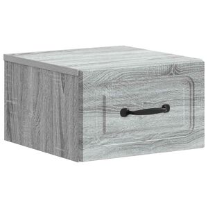vidaXL Sein&auml;lle Kiinnitett&auml;v&auml; Y&ouml;p&ouml;yt&auml; Harmaa sonoma 34,5 x 33 x 20 cm