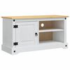 vidaXL TV-kaappi CORONA 100 x 40 x 52 cm Valkoinen Massiivinen m&auml;nty