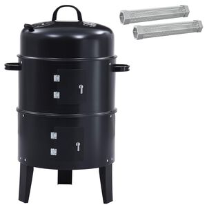 vidaXL Ulkoilma grilli &Oslash; 40 x 80 cm Ter&auml;s Musta
