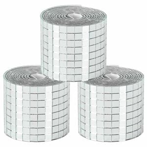 vidaXL Peilimosaikkilaatta Geometrinen 3 kpl Hopea 100 x 4 cm Lasi
