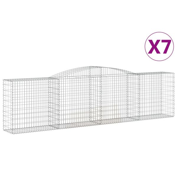 vidaXL Kaarevat kivikorit 7 kpl 400x50x100/120 cm galvanoitu rauta
