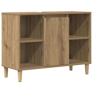 vidaXL Kylpyhuoneen kaappi artesaani tammi 80x33x60 cm tekninen puu
