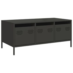vidaXL Sohvap&ouml;yt&auml; musta 101,5x50x43,5 cm kylm&auml;valssattu ter&auml;s
