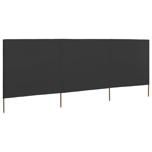 vidaXL Tuulensuojakangas 3 paneelilla 400 x 120 cm antrasiitti