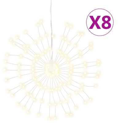 vidaXL Starburst jouluvalot 140 LED-valoa 8 kpl lämmin valkoinen 17 cm