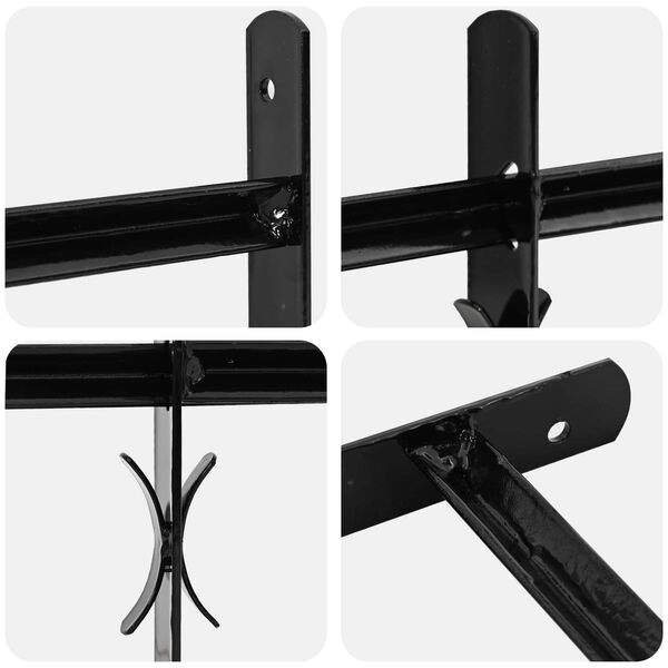 vidaXL Ikkunaverkko Musta 175 x 60 cm Jauhemaalattu Ter&auml;s