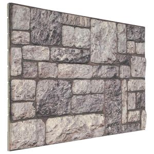 vidaXL Sein&auml;paneelit 10 kpl 100 x 50 cm Harmaa ja valkoinen