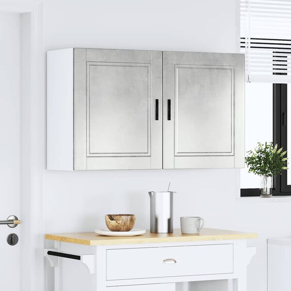 vidaXL Keittiön seinäkaapit 2 kpl Porto betoni harmaa suunniteltu puu