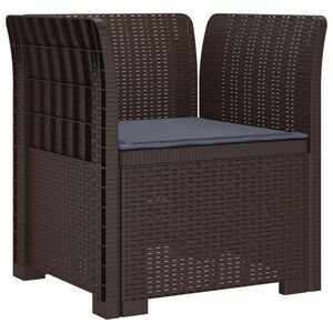 vidaXL 1-Hengen Nojatuoli Tyynyll&auml; Rottinkilook PP Ruskea