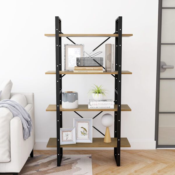 vidaXL 4-tasoinen kirjahylly 80x30x140 cm täysi mänty