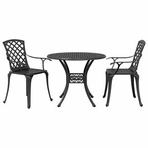 vidaXL 3-osainen Bistrosarja musta valualumiini