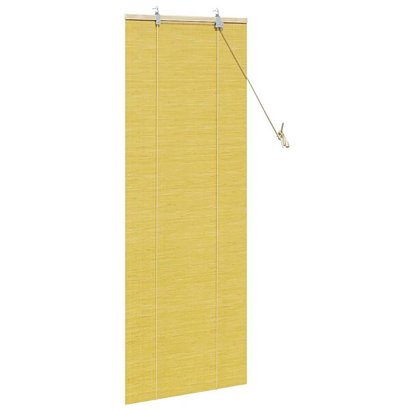 vidaXL Rullaverho verhoilla Keltainen 60 x 160 cm Bambu