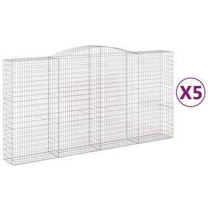 vidaXL Kaarevat kivikorit 5 kpl 400x50x200/220 cm galvanoitu rauta
