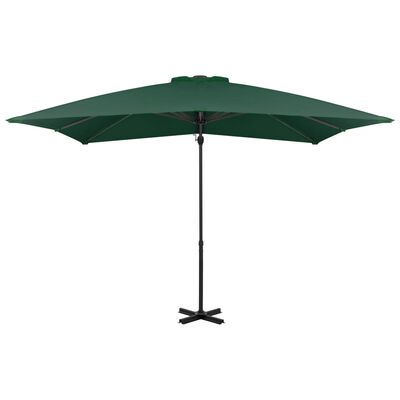 vidaXL Riippuva aurinkovarjo alumiinipylväällä 250x250cm vihreä