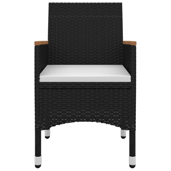 vidaXL 5-osainen Ulkoruokaryhm&auml; tyynyill&auml; polyrottinki ja lasi