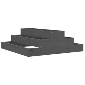 vidaXL Kukkalaatikko harmaa 80x80x27 cm täysi mänty