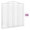 vidaXL Kaarevat kivikorit 6 kpl 200x30x200/220 cm galvanoitu rauta