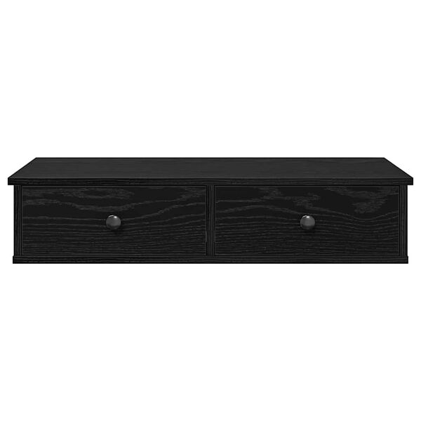 vidaXL Sein&auml;hylly laatikoilla musta 80x34x17 cm tekninen puu