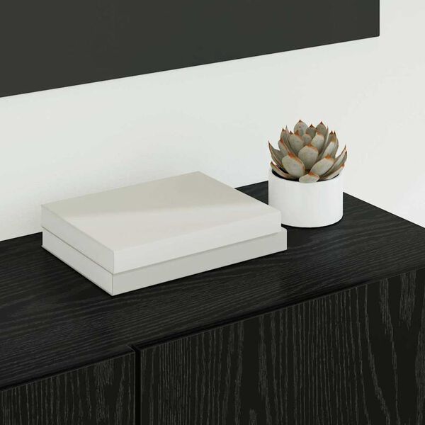 vidaXL TV-kaappi Sein&auml;kiinnitett&auml;v&auml; 4 pcs Musta tammi. Tekninen puu