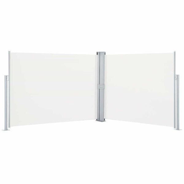 vidaXL Sisäänvedettävä sivumarkiisi 140x1000 cm kerma