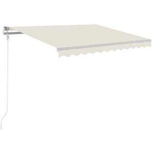 vidaXL Automaattisesti sis&auml;&auml;nkelattava markiisi 300x250 cm kerma