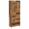 vidaXL Korkea kaappi Vanha Puu 69,5 x 34 x 180 cm Tekninen puu
