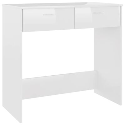 vidaXL Työpöytä korkeakiilto valkoinen 80x40x75 cm lastulevy