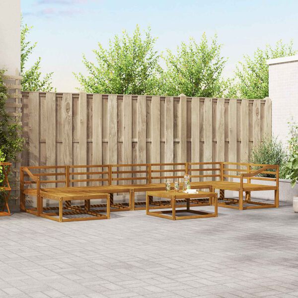 vidaXL Ulkosohvakokoelma 8 pcs Luonnollinen Tihe&auml; akasiapuu