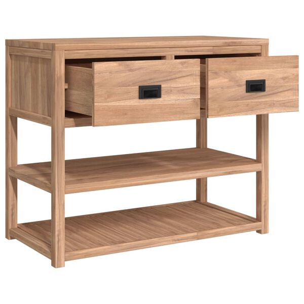 vidaXL Kylpyhuoneen kaappi 90x45x75 cm t&auml;ysi tiikki