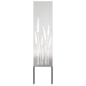 vidaXL Puutarhan yksityisyyden verho Viivakuvio Hopea 32 x 140 cm