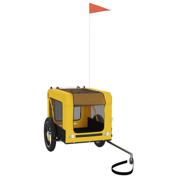 vidaXL Lemmikinkuljetusk&auml;rry polkupy&ouml;r&auml;&auml;n keltainen/musta kangas/rauta