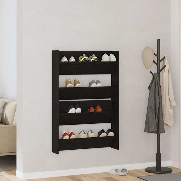 vidaXL Kenk&auml;kaappi 2 pcs Musta tammi. 85 x 18 x 90 cm Tekninen puu