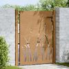 vidaXL Puutarhaportti 100x150 cm Corten-ter&auml;s Ruohokuvio