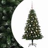 vidaXL Muovinen joulukuusi koristeilla 150 cm 150 LEDi&auml;