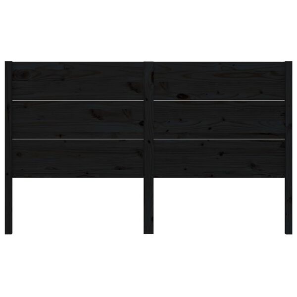 vidaXL Sängynpääty musta 126x4x100 cm täysi mänty