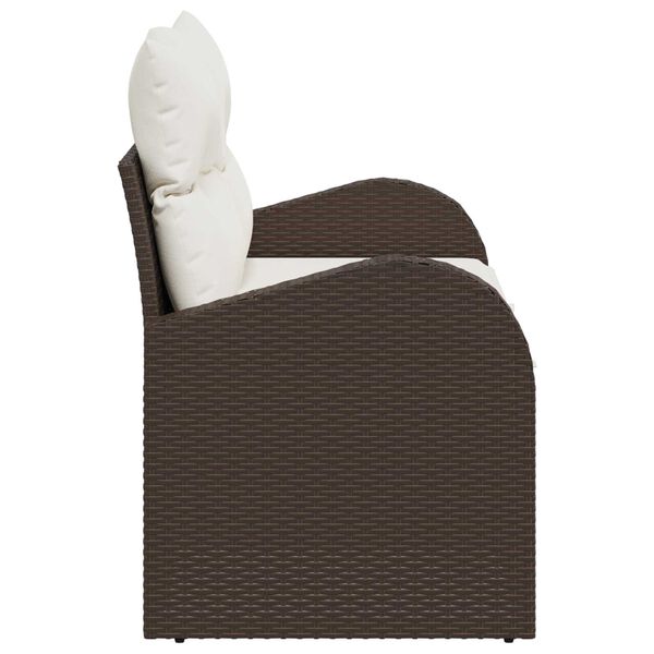 vidaXL Puutarhasohva Ruskea 124 x 62 x 69 cm polyrottinki