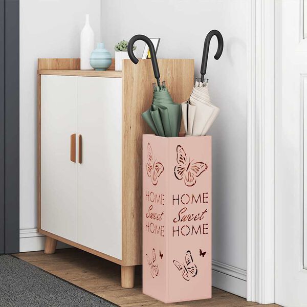 vidaXL Aurinkovarjojalusta Pinkki 15.5 x 15.5 x 49 cm Metalli