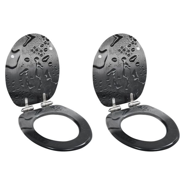 vidaXL WC-istuin 2 kpl soft close kansilla MDF vesipisarakuosi