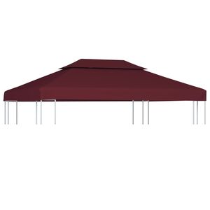 vidaXL Huvimajan katto 2 kerrosta 310 g/m&sup2; 4x3 m viininpunainen
