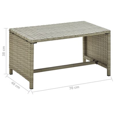 vidaXL Sohvapöytä beige 70x40x38 cm polyrottinki