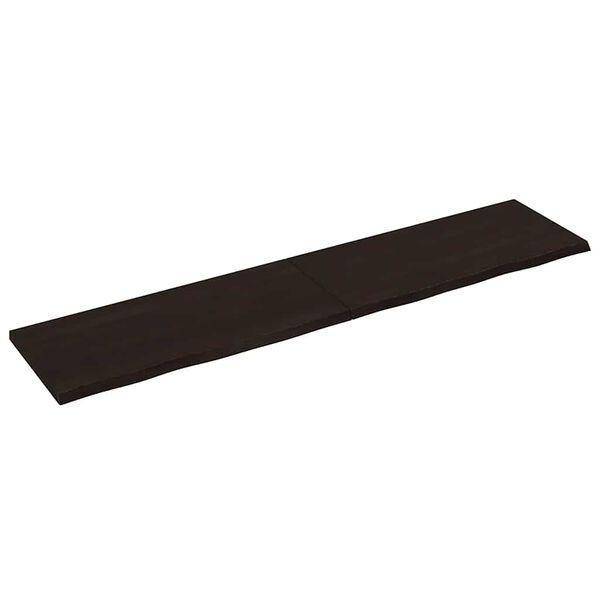 vidaXL P&ouml;yt&auml;levy tummanruskea 220x50x(2-4) cm k&auml;sitelty t&auml;ystammi