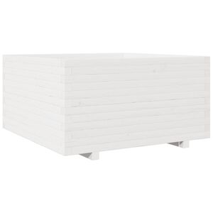 vidaXL Ulkokukkalaatikko valkoinen 90x90x49,5 cm t&auml;ysi m&auml;nty