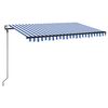 vidaXL Sis&auml;&auml;nkelattava markiisi LED/tuulisensori 400x300 cm sinivalk.