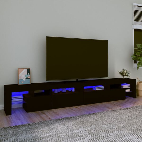 vidaXL TV-taso LED-valoilla musta 260x36,5x40 cm