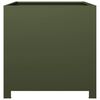 vidaXL Puutarhakukkalaatikko oliivinvihreä 50x50x50 cm teräs
