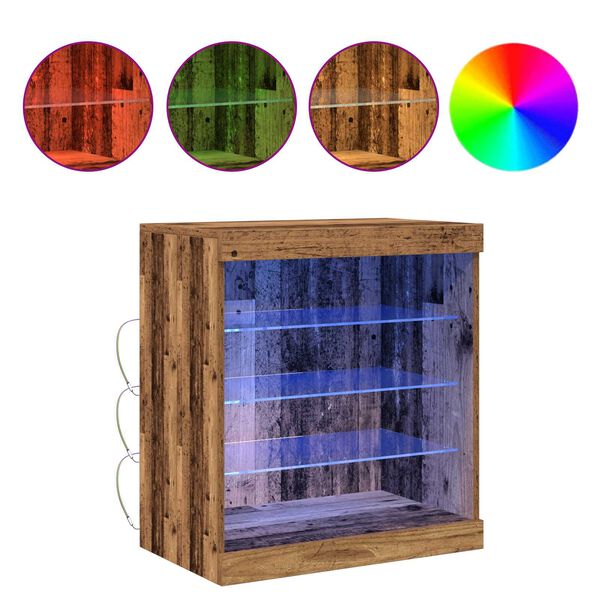 vidaXL LED-p&ouml;yt&auml;taso Vanha puu 60,5 x 37 x 67 cm Tekninen puu